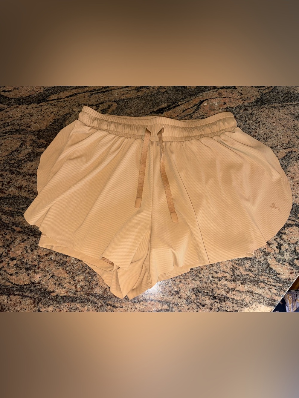 JoyLab Flowy Drawstring Athletic Shorts - Tan, Size Small